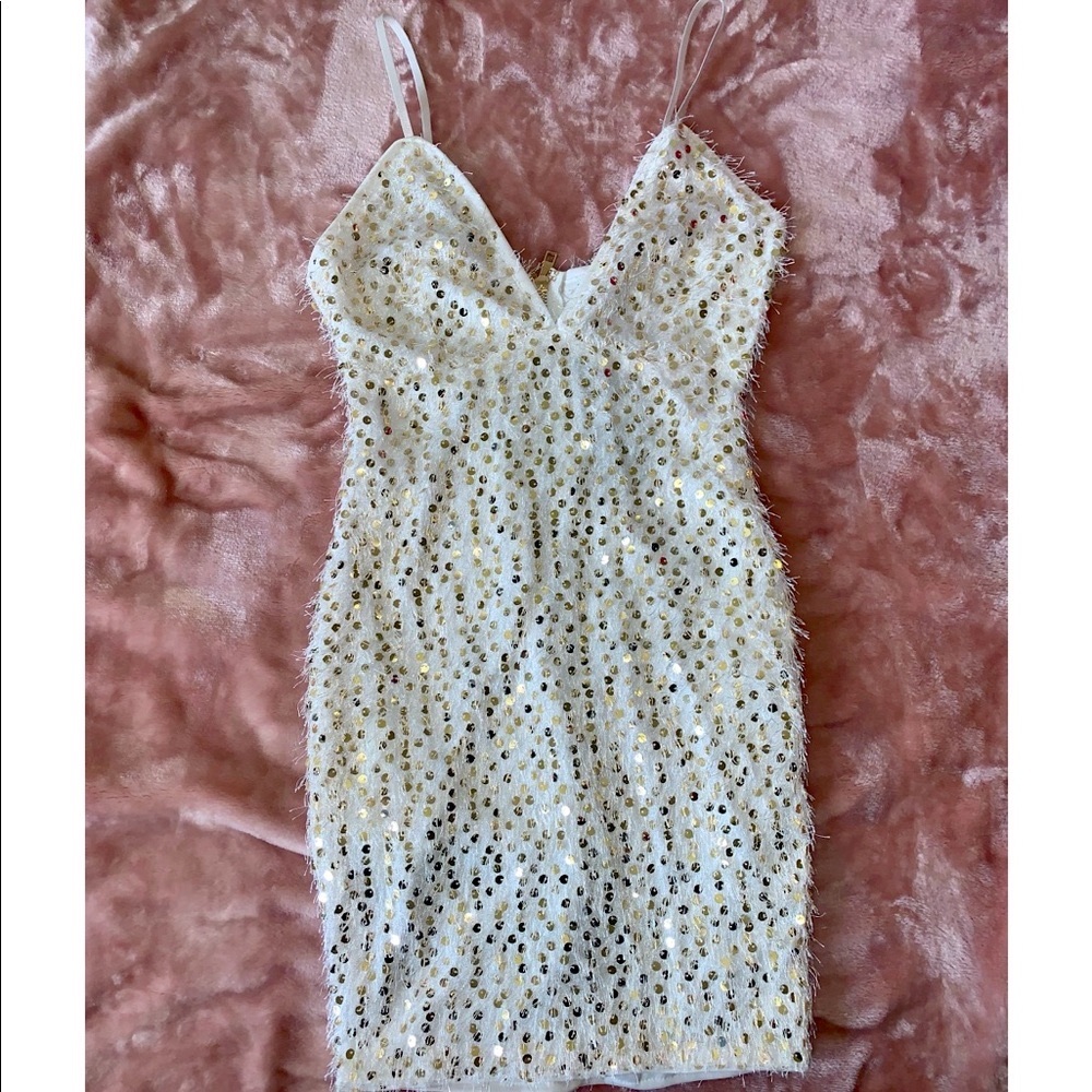 Sequin Mini Dress - White